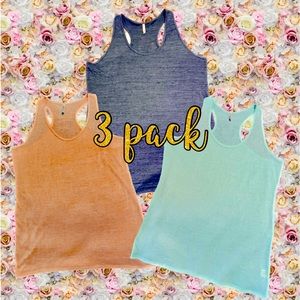 WALLFLOWER I 3 pack| XXL INWOT| Women's knitted soft tanks | Blue, Coral,& green